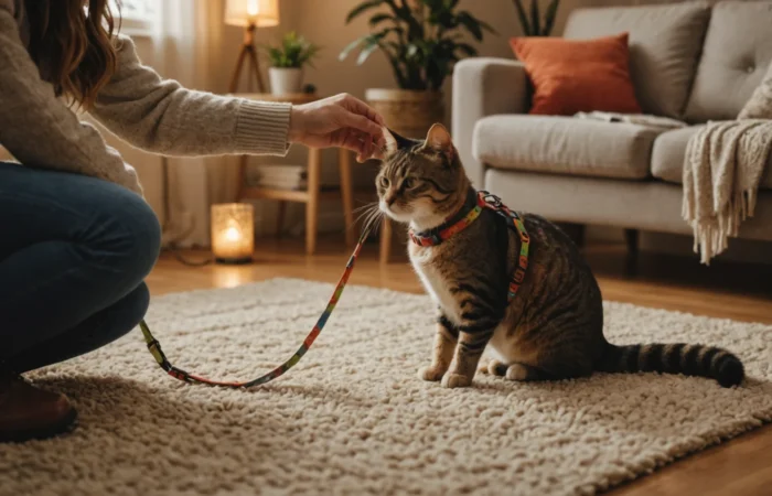 comment habituer son chat au harnais